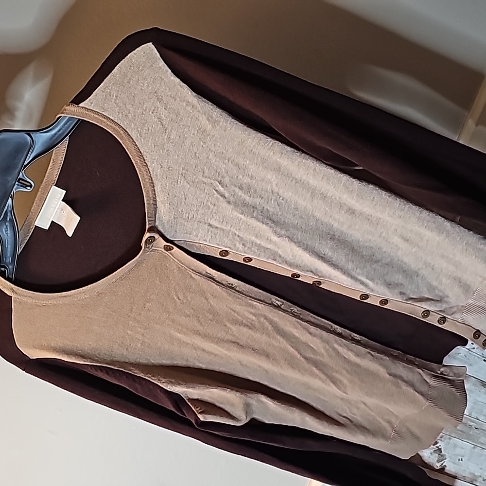 🟠B7🔹️ Christina - Brown and Tan Button Front Cardigan